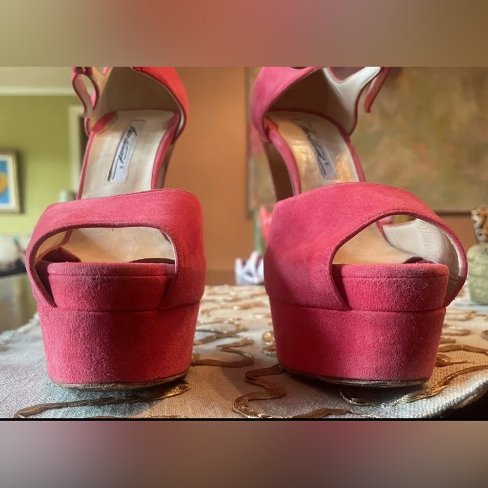 Brian Atwood size 8 platform stiletto heel pumps with peep toe.